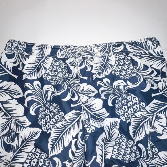 Mens Swim Trunks Size 2XL Blue Pineapple Tropical Coconut Boy Travel Beach Swim - Picture 5 of 16